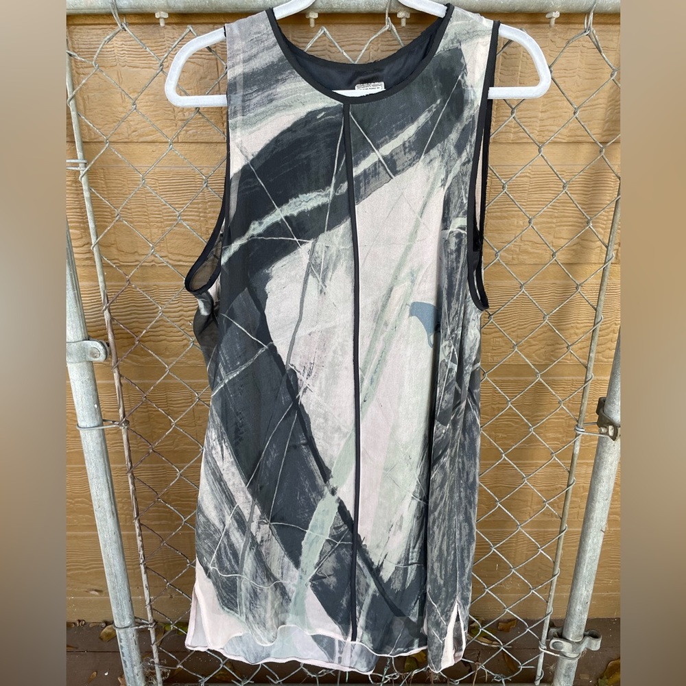 Go by Gosilk Get Layered Print Sleeveless Silk Dress